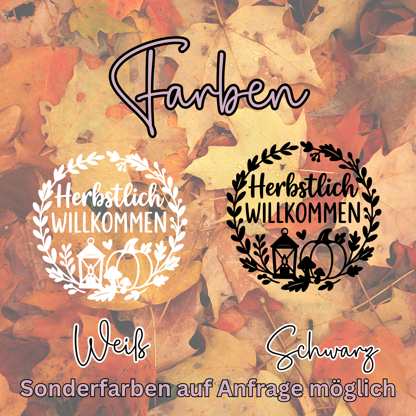 Fensterbild Kranz herbstlich Willkommen Laterne , Herbstlicher Aufkleber