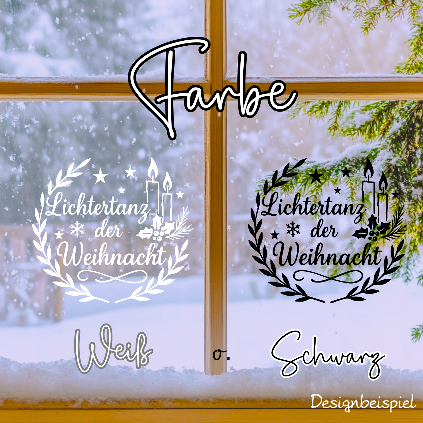 Fensterbild Lichtertanz der Weihnacht | Deko für Weihnachten und Advent Aufkleber| Exklusiv Design