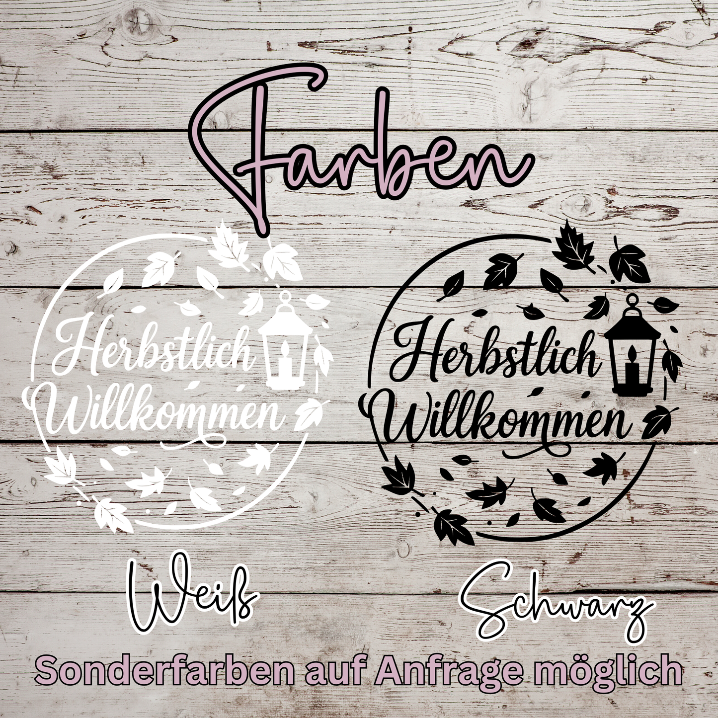 Fensterbild Kranz herbstlich Willkommen , Herbstlicher Aufkleber Herbstlaub