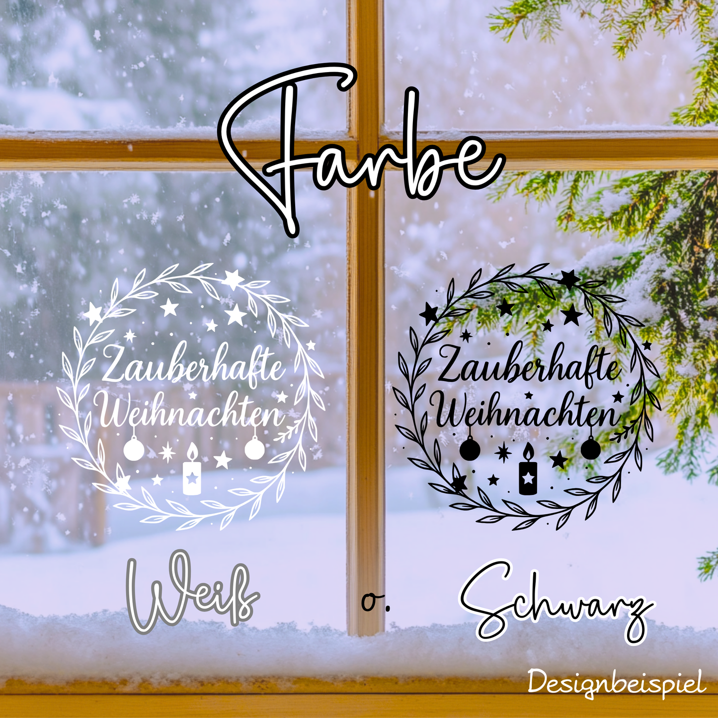 Fensterbild Sticker Zauberhafte Weihnachten