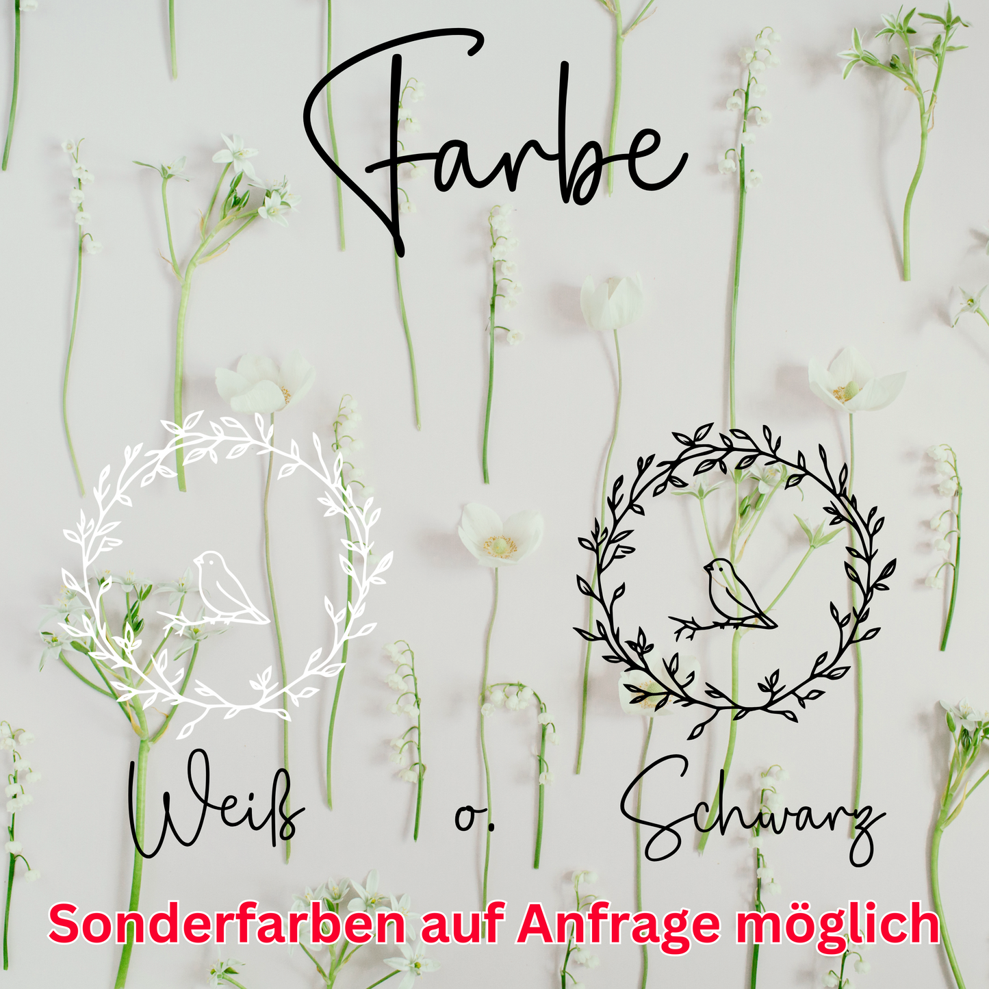 Vogelkranz Aufkleber für Hygge Feeling Sticker für Fenster und Diy Projekte