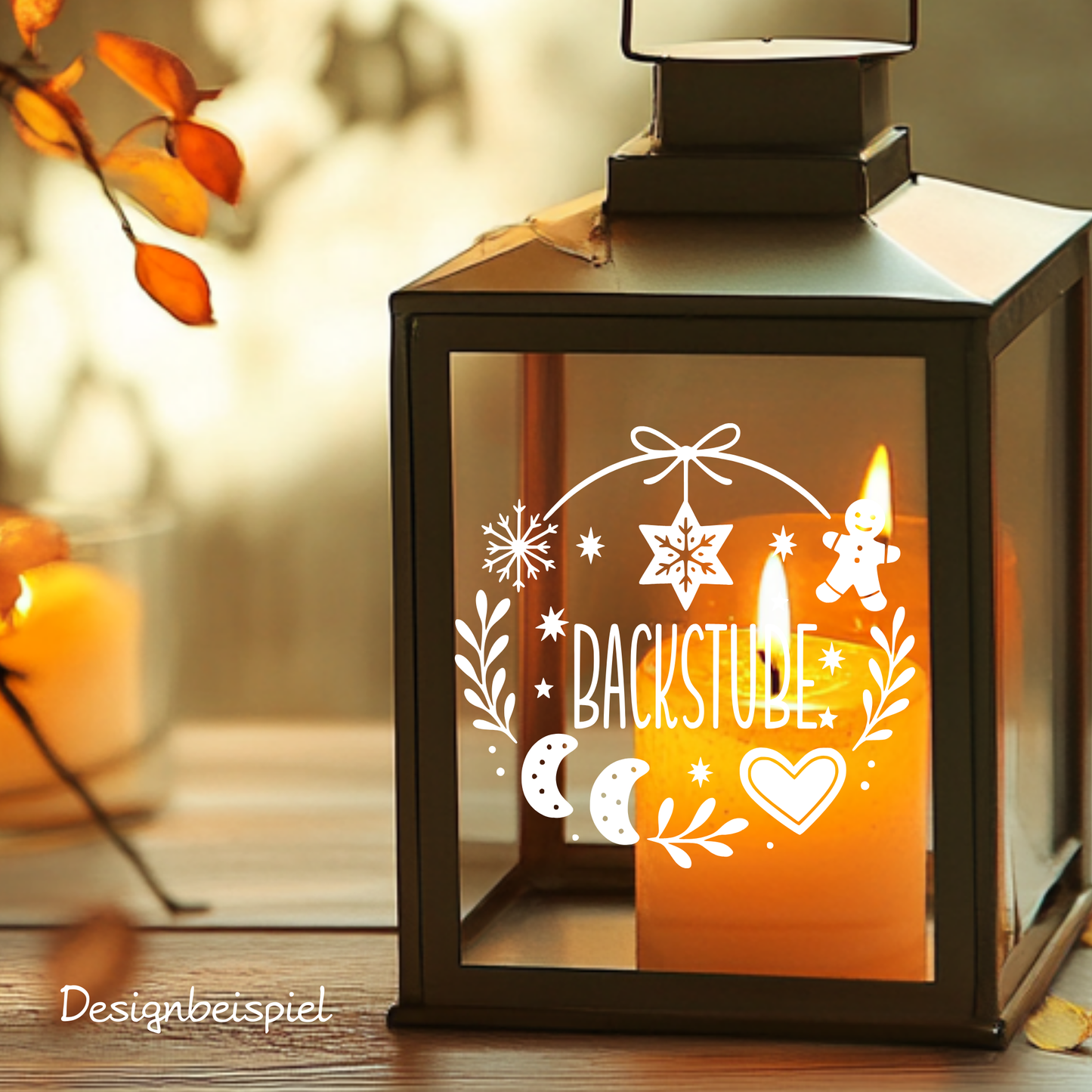 Fensterbild Sticker Weihnachten Backstube mit Lebkuchen | Aufkleber| Weihnachtsbäckerei Exklusiv Design