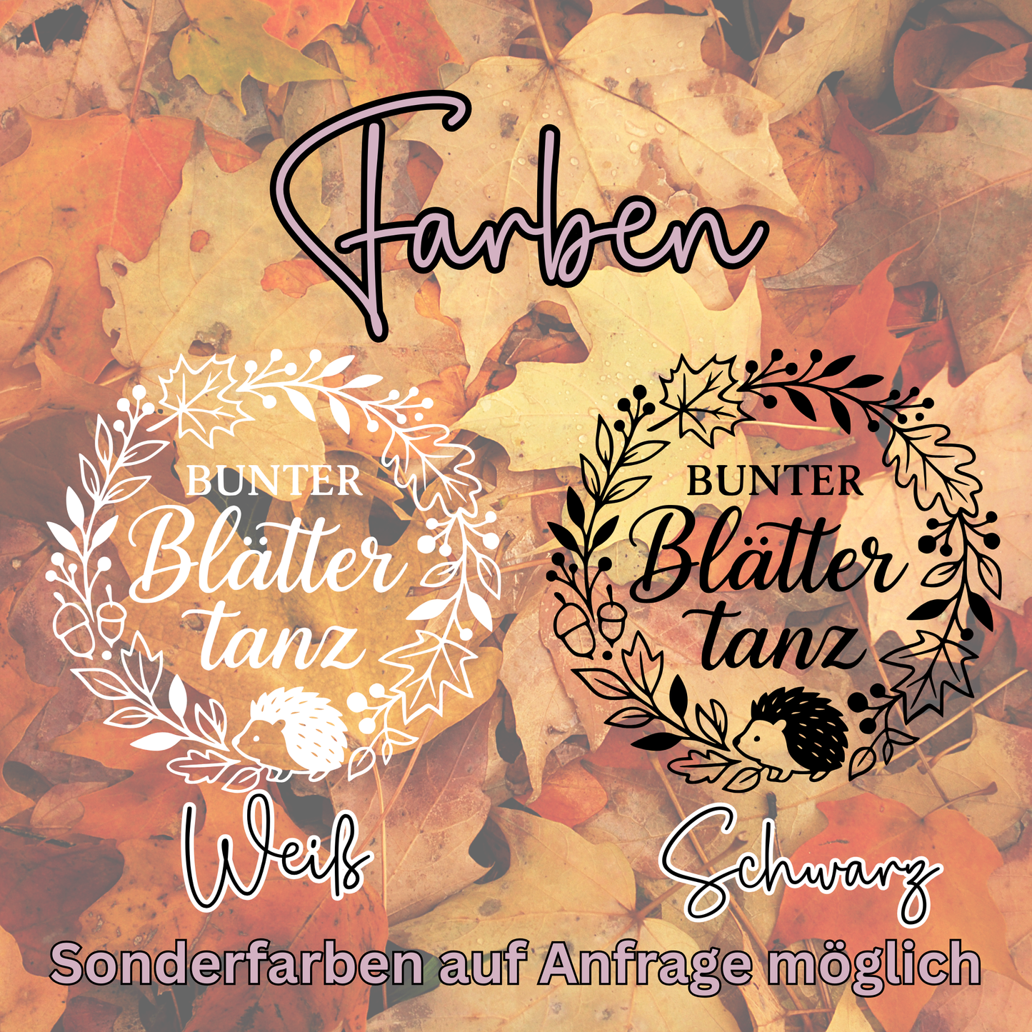 Fensterbild Bunter Blättertanz im Herbst , Herbstlicher Aufkleber