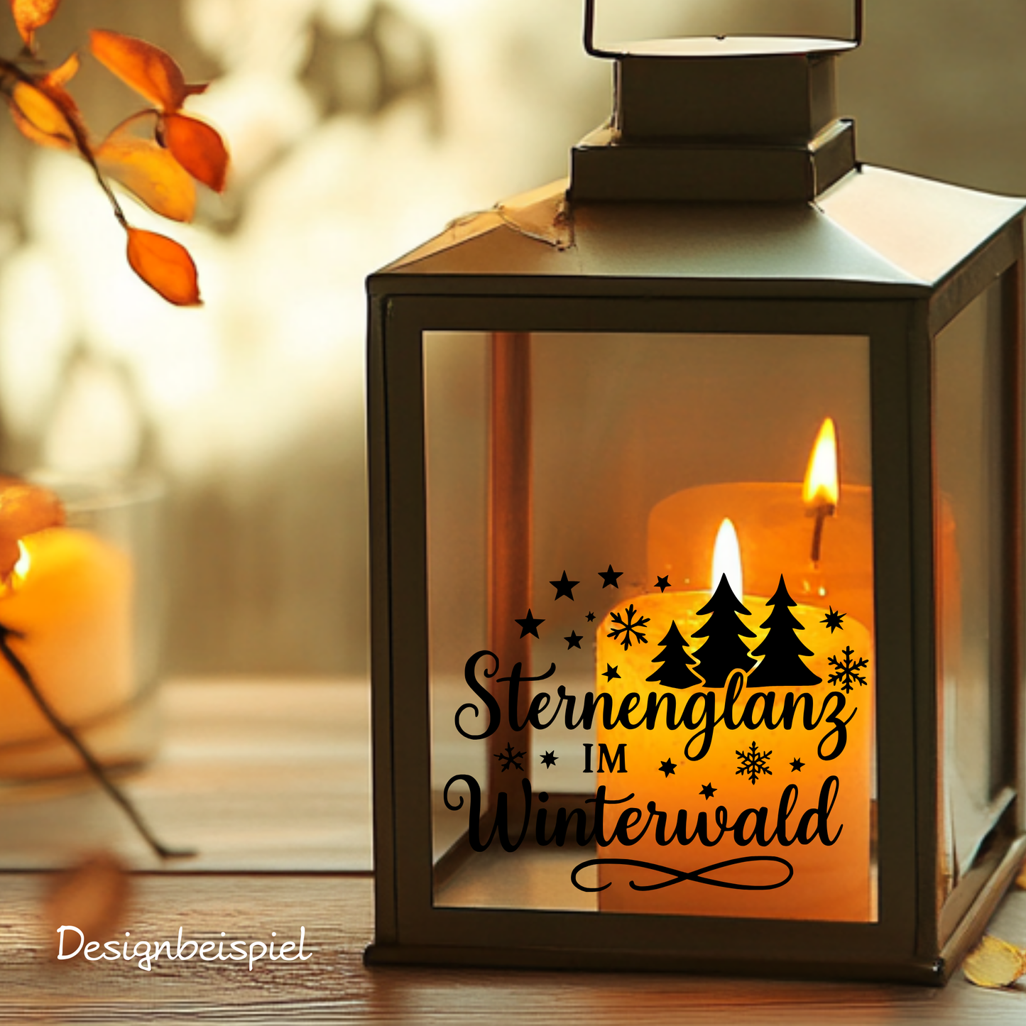 Fensterbild Sternenglanz im Winterwald | Deko für Weihnachten und Advent Aufkleber| Exklusiv Design