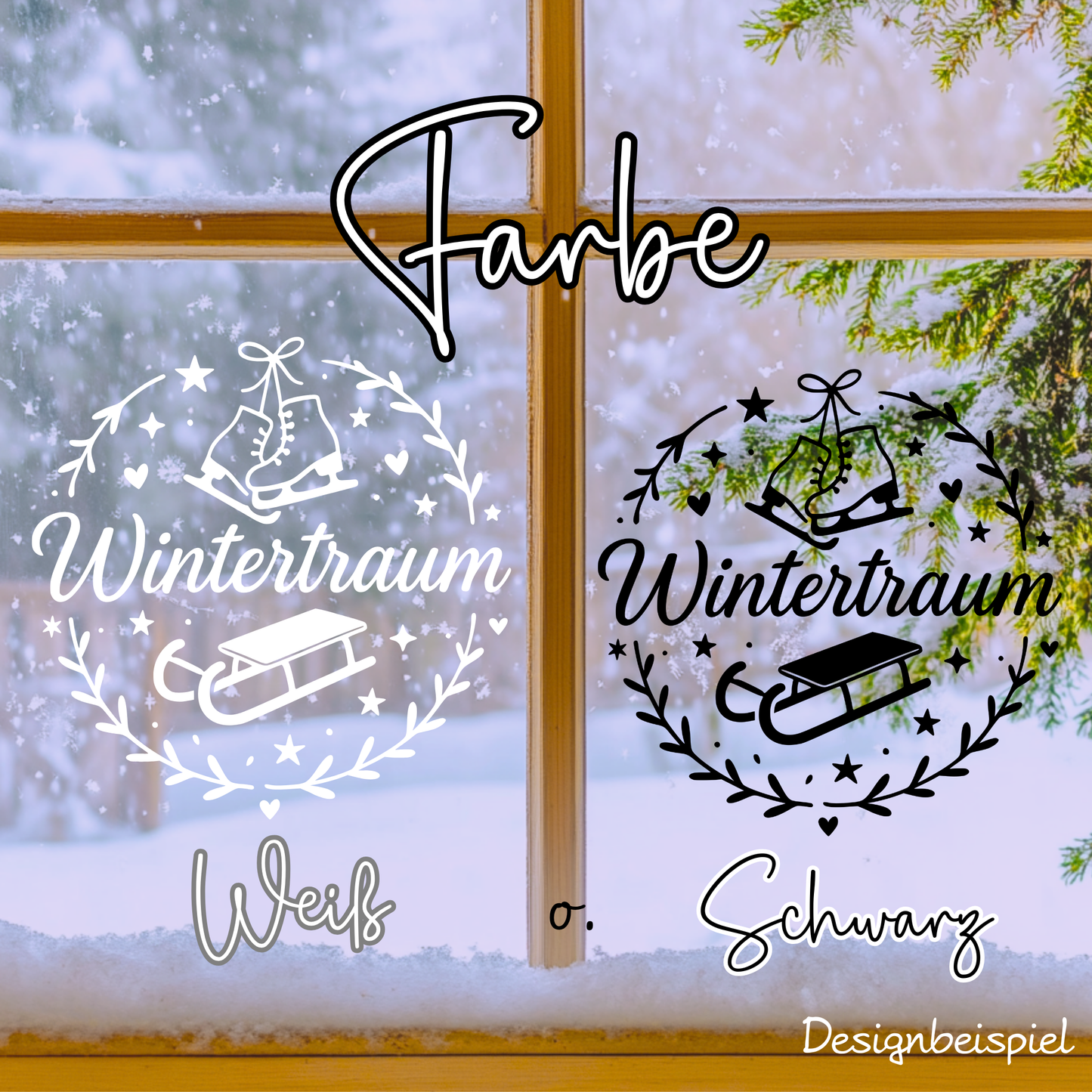 Fensterbild Sticker Wintertraum| saisonale Deko Aufkleber| Advent Winter Weihnachten, Fensteraufkleber Exklusiv