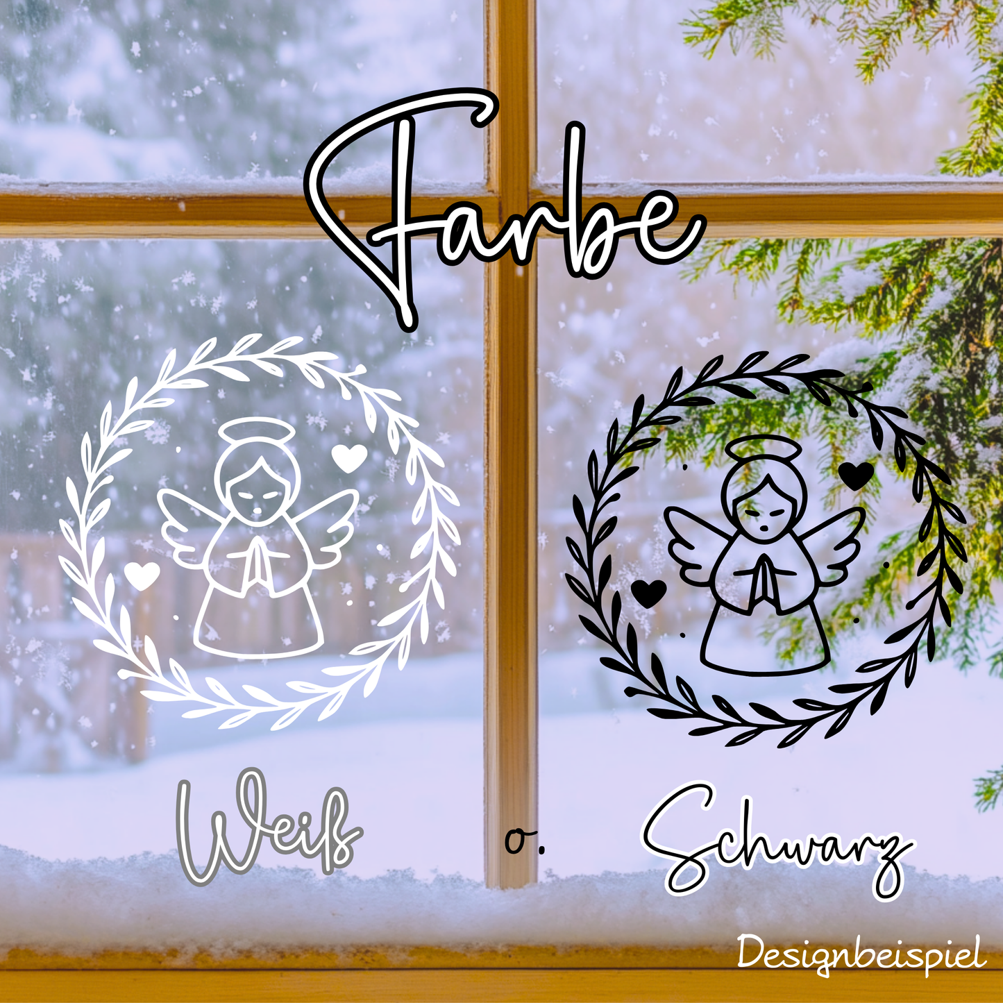 Fensterbild Engel minimalistisch | Deko für Weihnachten und Advent Aufkleber| Exklusiv Design