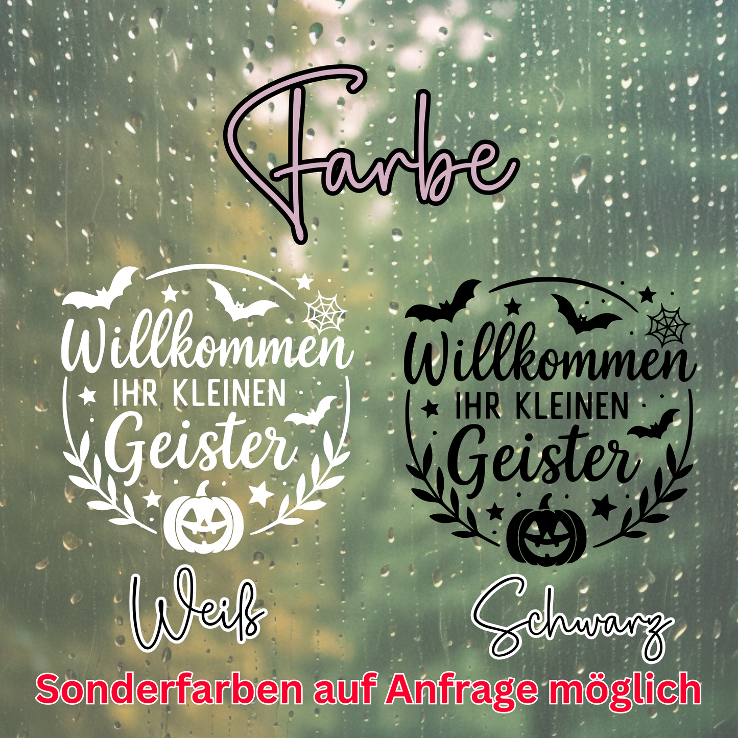 Fensterbild Halloween Hallo Kleine Geister , Herbstzeit Deko, Herbstlicher Aufkleber, Fensterdekoration, Herbstdekoration , Sticker, Kürbis