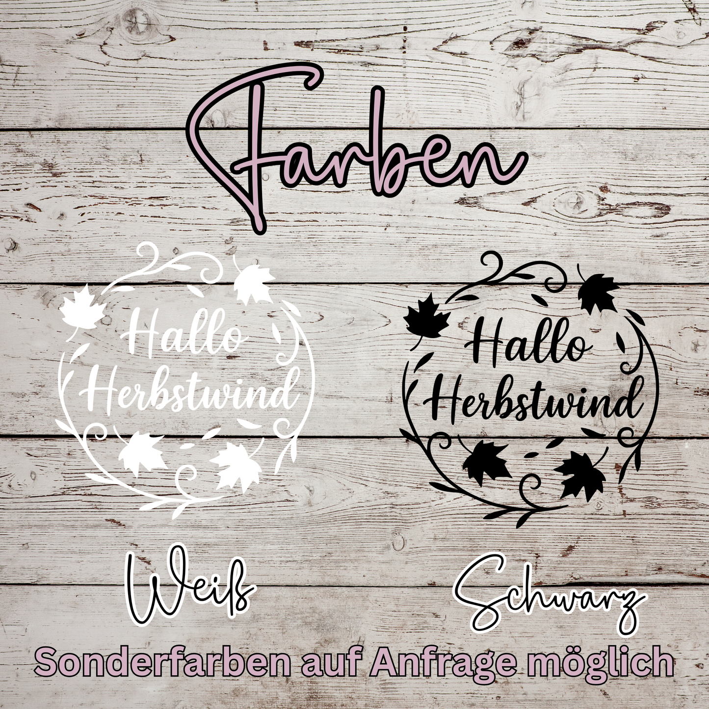 Fensterbild Herbstkranz Hallo Herbst Vinylaufkleber Herbstwind