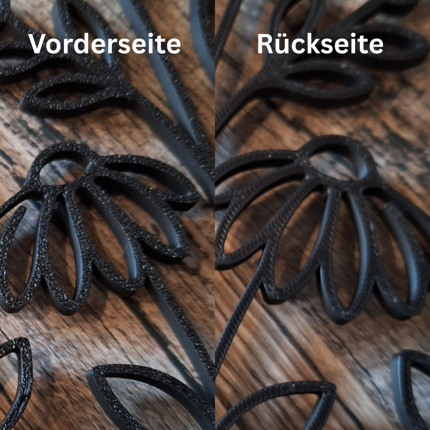 Line Art Blumen Aufsteller | Moderne florale Dekoration mit 3D Druck erstellt | Minimalistische Deko mit Holzsockel