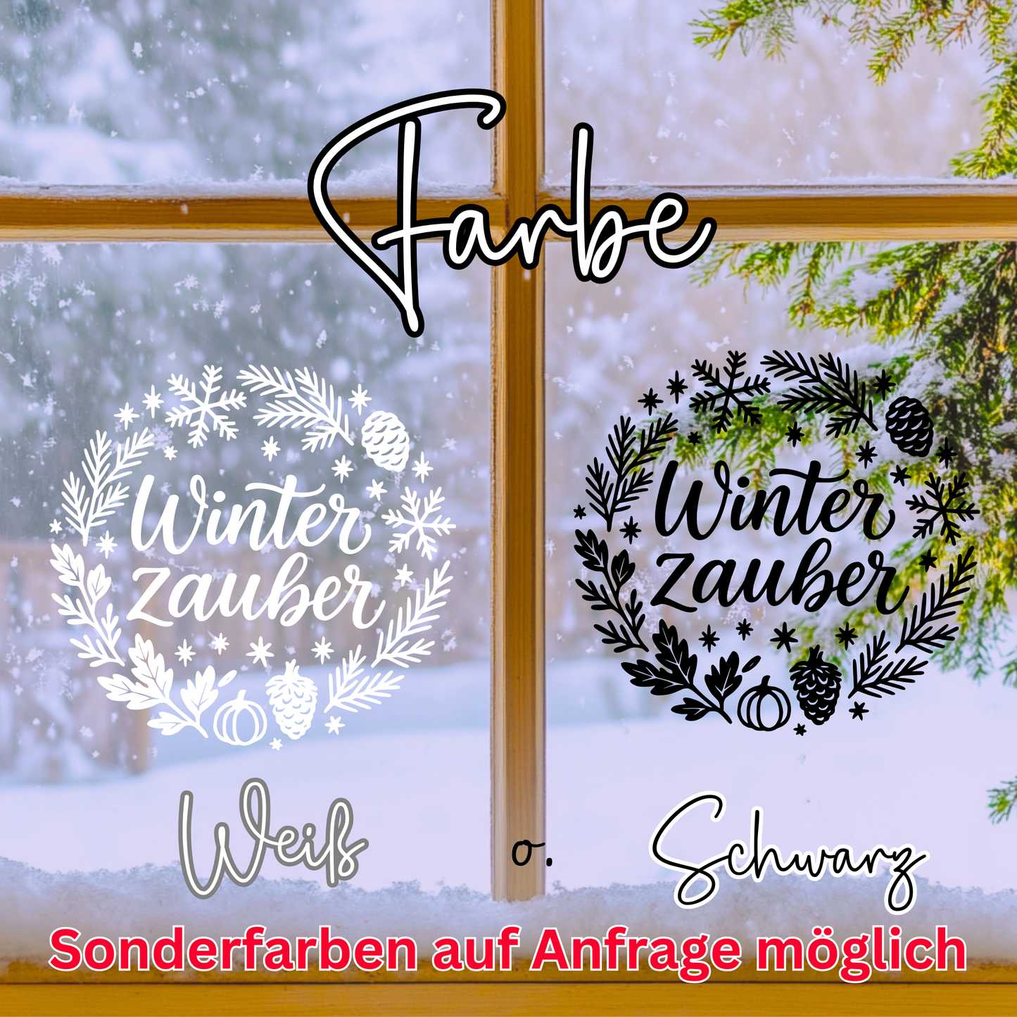 Fensterbild Sticker Winterzauber| saisonale Deko Aufkleber| Deko Advent Winter Weihnachten, Fensteraufkleber Exklusiv