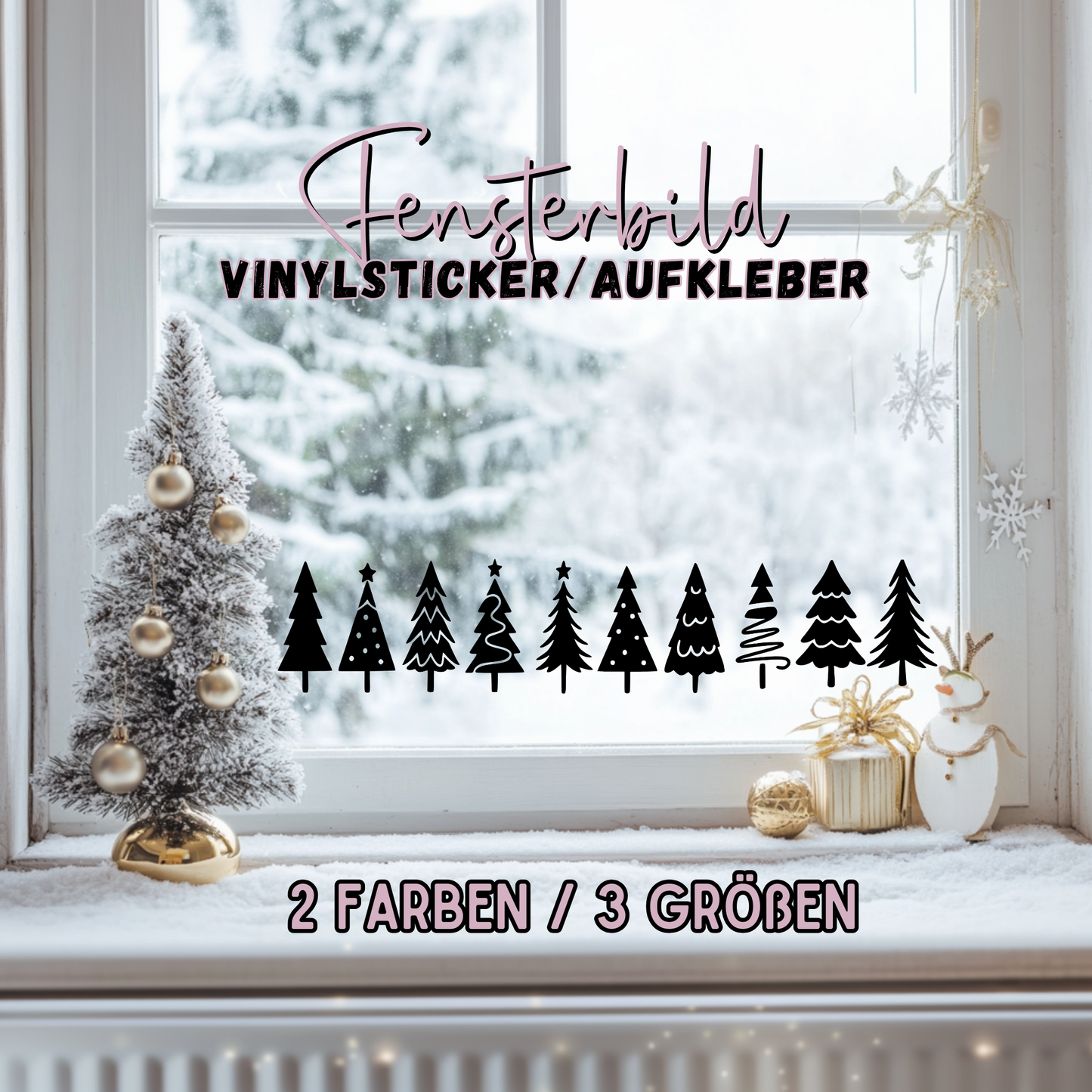 Sticker Tannen Weihnachtsbäume 3 Größen 2 Farben 10er Set