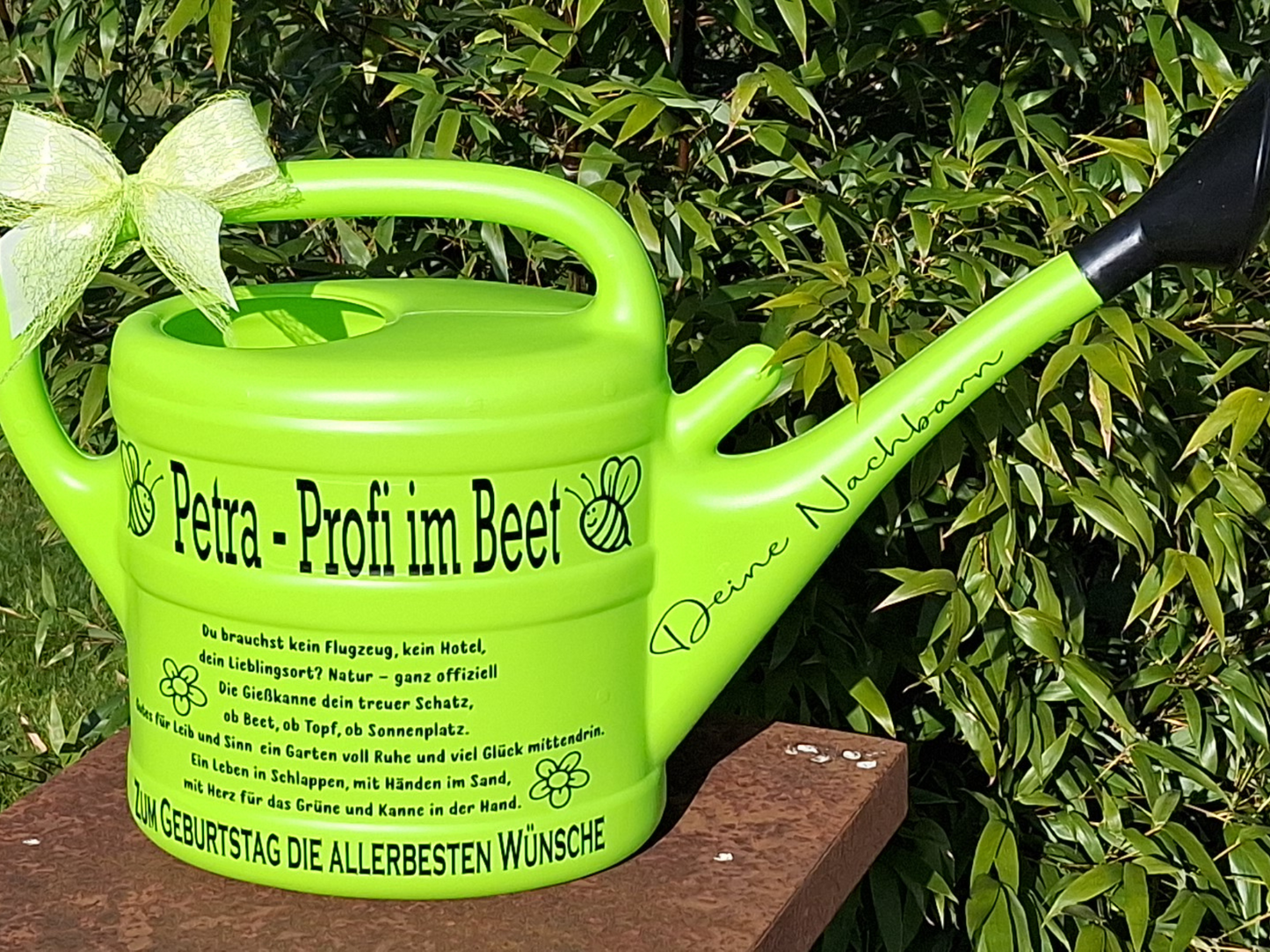 Profi im Beet Garten Geschenk, personalisiertes Geschenk zum Geburtstag, Weihnachten, Ostern, Gießkanne mit Namen für Camper , Natur - und Gartenliebhaber