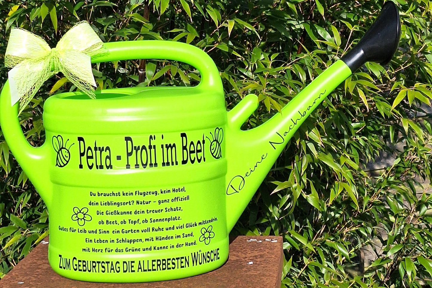 Profi im Beet Garten Geschenk, personalisiertes Geschenk zum Geburtstag, Weihnachten, Ostern, Gießkanne mit Namen für Camper , Natur - und Gartenliebhaber