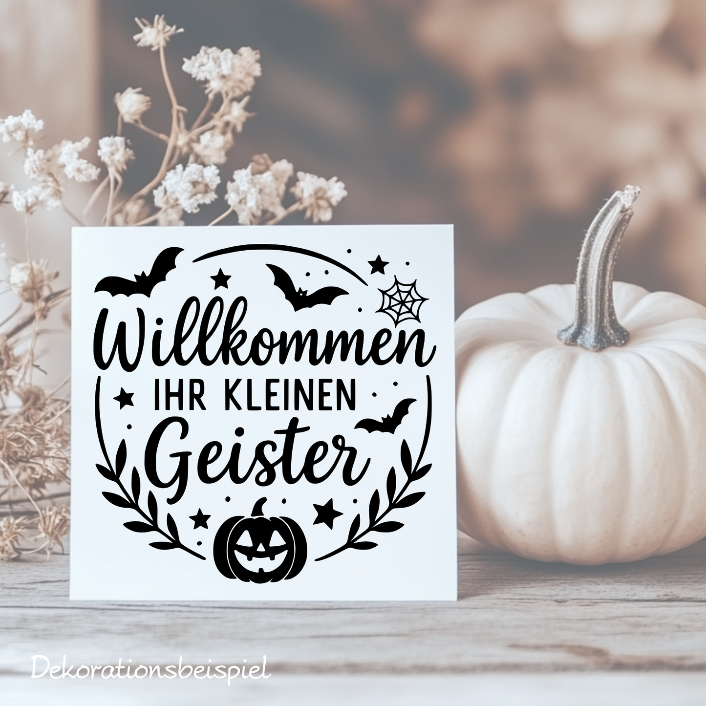 Fensterbild Halloween Hallo Kleine Geister , Herbstzeit Deko, Herbstlicher Aufkleber, Fensterdekoration, Herbstdekoration , Sticker, Kürbis