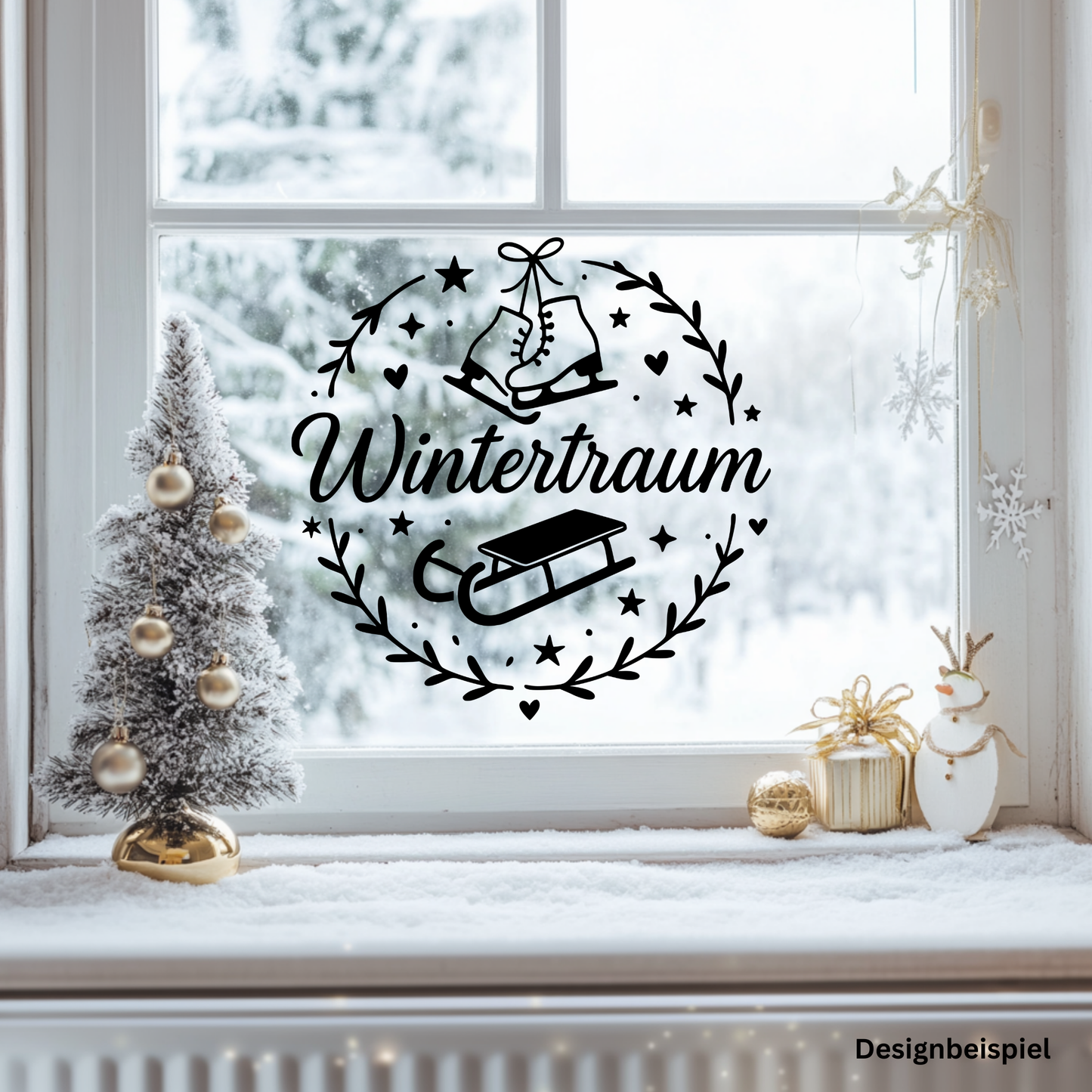 Fensterbild Sticker Wintertraum| saisonale Deko Aufkleber| Advent Winter Weihnachten, Fensteraufkleber Exklusiv