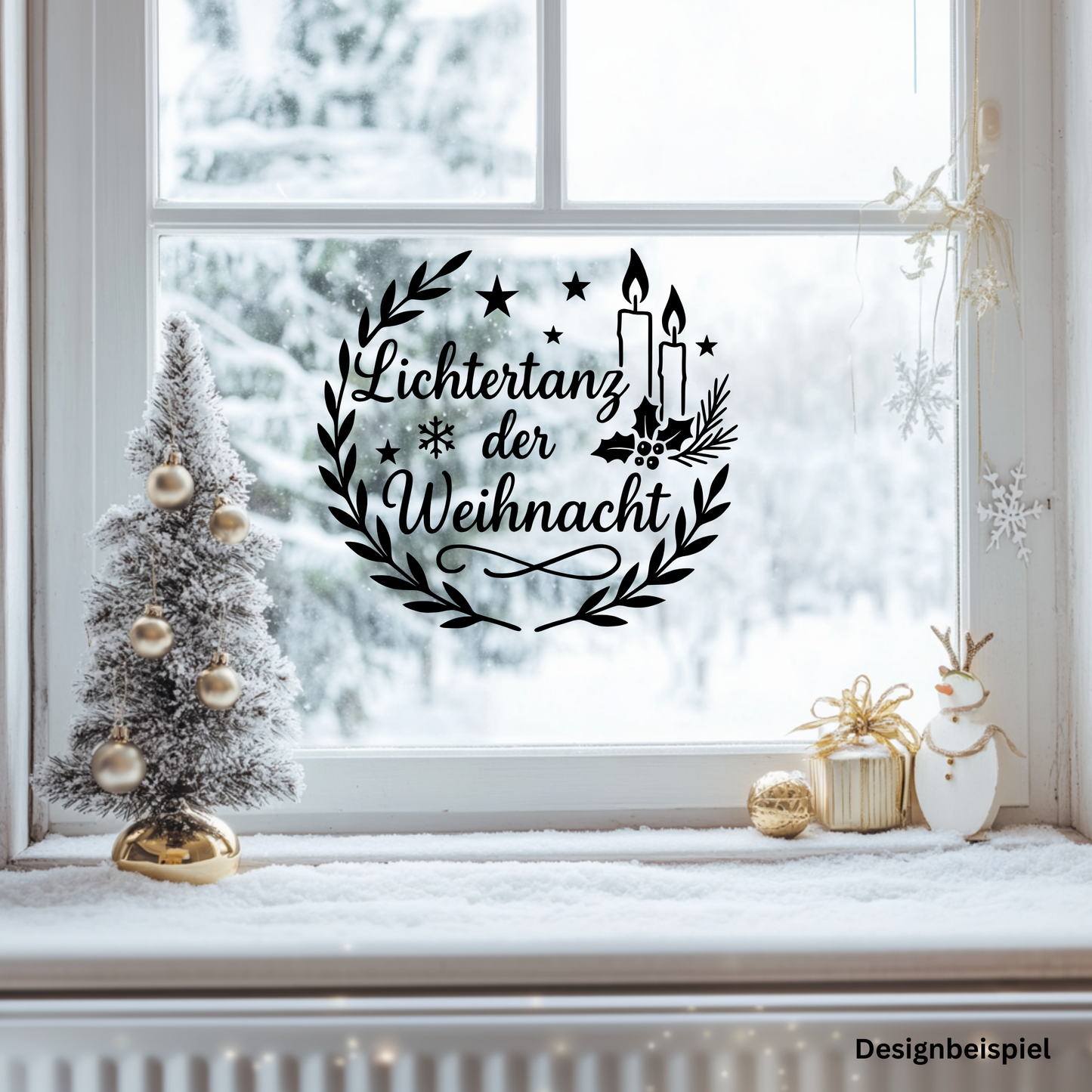 Fensterbild Lichtertanz der Weihnacht | Deko für Weihnachten und Advent Aufkleber| Exklusiv Design