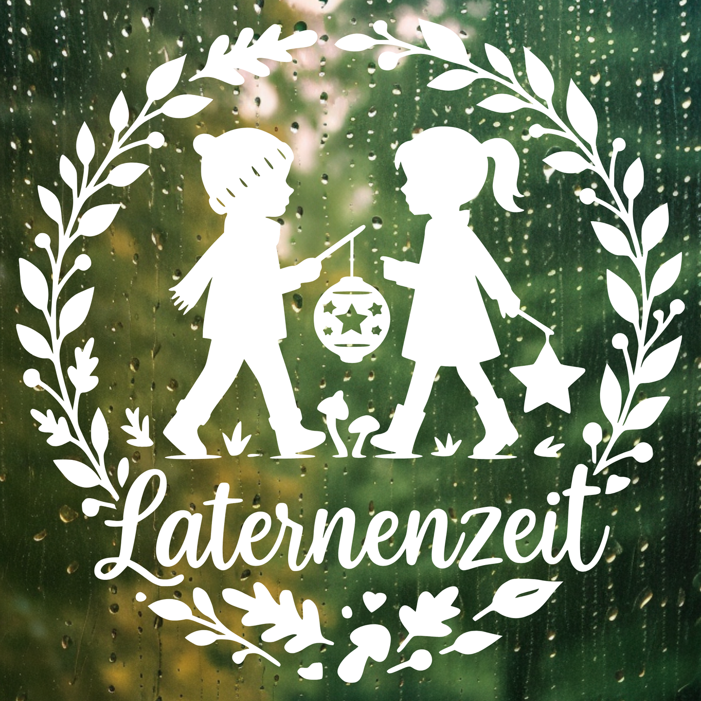 Fensterbild Laternenzeit Herbstlicher Martinstag Deko Aufkleber Halloween
