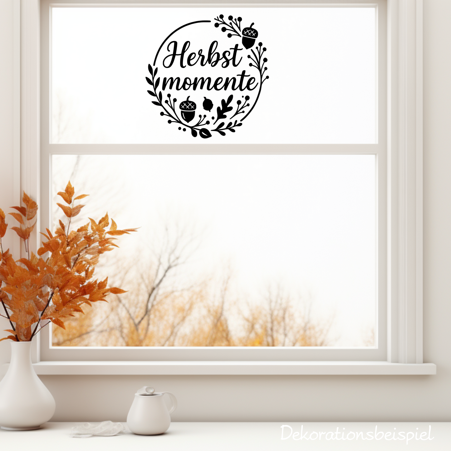 Fensterbild Herbstkranz Vinylaufkleber Herbstmomente