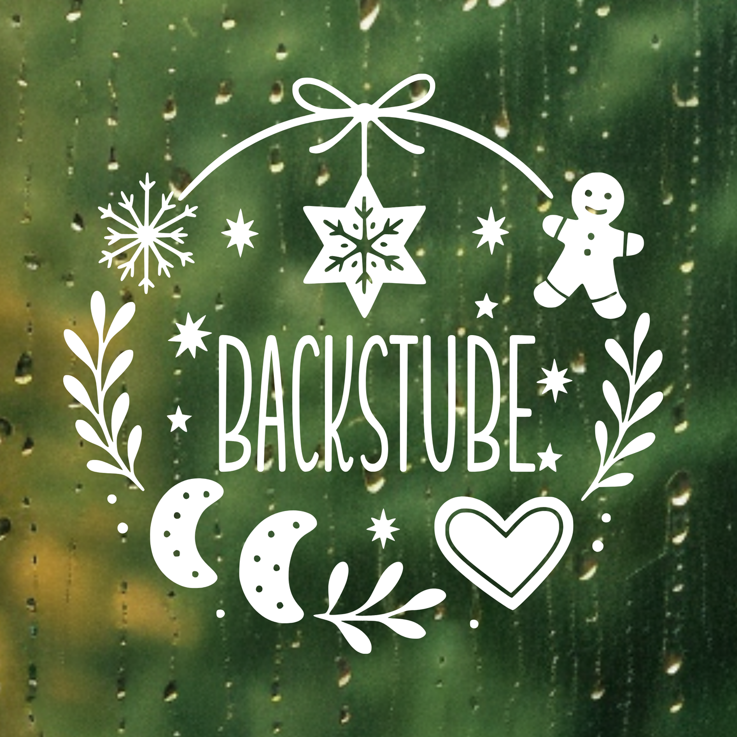 Fensterbild Sticker Weihnachten Backstube mit Lebkuchen | Aufkleber| Weihnachtsbäckerei Exklusiv Design