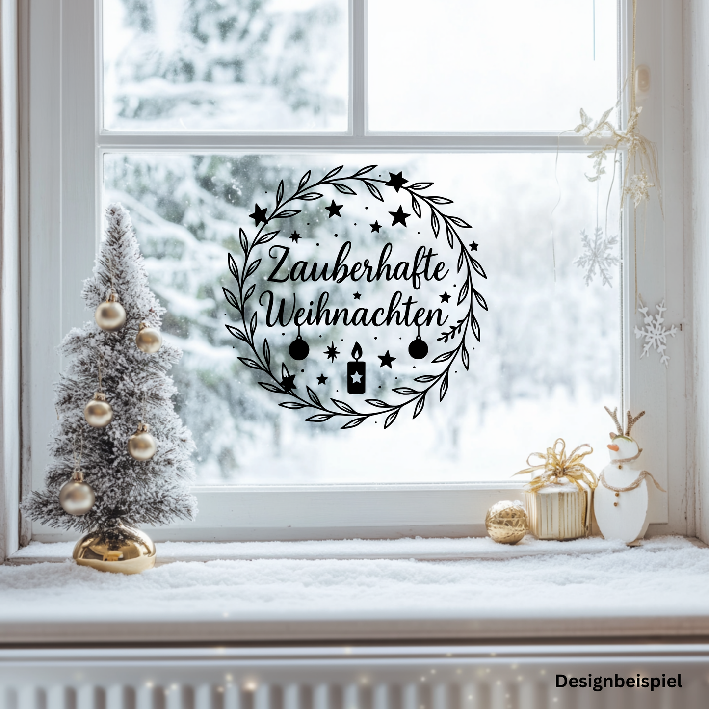 Fensterbild Sticker Zauberhafte Weihnachten