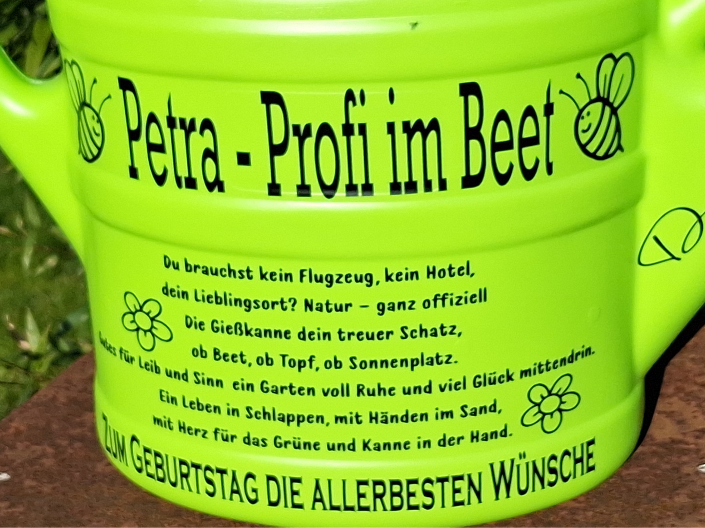 Profi im Beet Garten Geschenk, personalisiertes Geschenk zum Geburtstag, Weihnachten, Ostern, Gießkanne mit Namen für Camper , Natur - und Gartenliebhaber