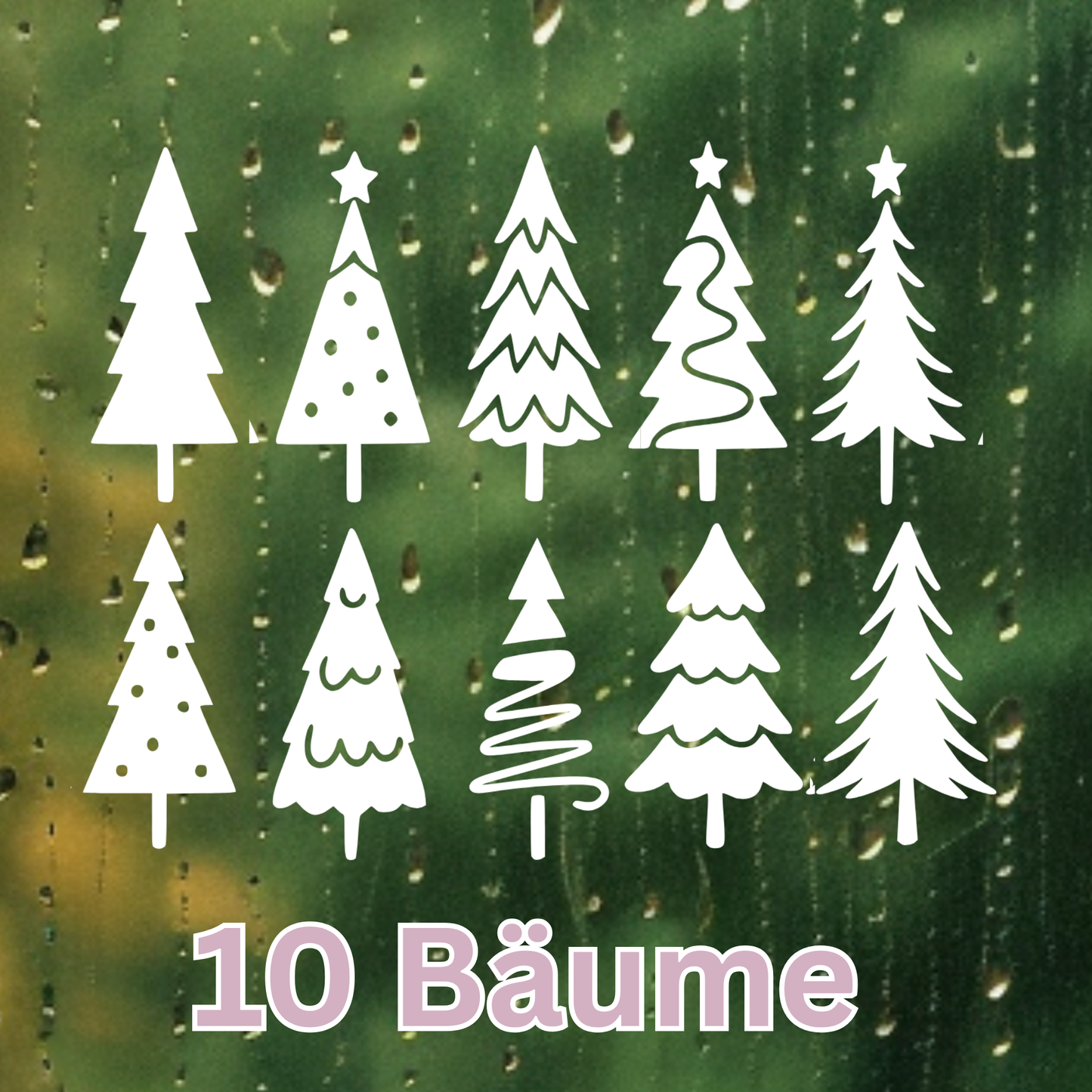 Sticker Tannen Weihnachtsbäume 3 Größen 2 Farben 10er Set