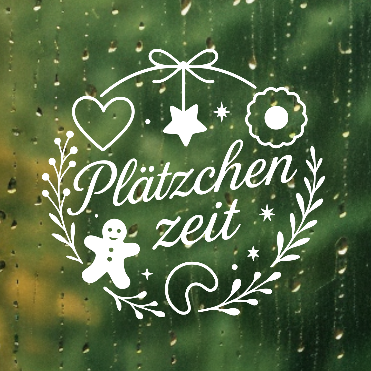 Fensterbild Sticker Weihnachten Plätzchenzeit Lebkuchen | Aufkleber| Weihnachtsbäckerei Deko Advent Weihnachten, Fensteraufkleber Exklusiv