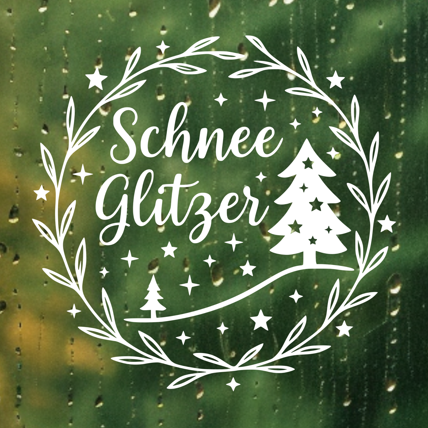 Fensterbild Winterdekoration Sticker Schneeglitzer
