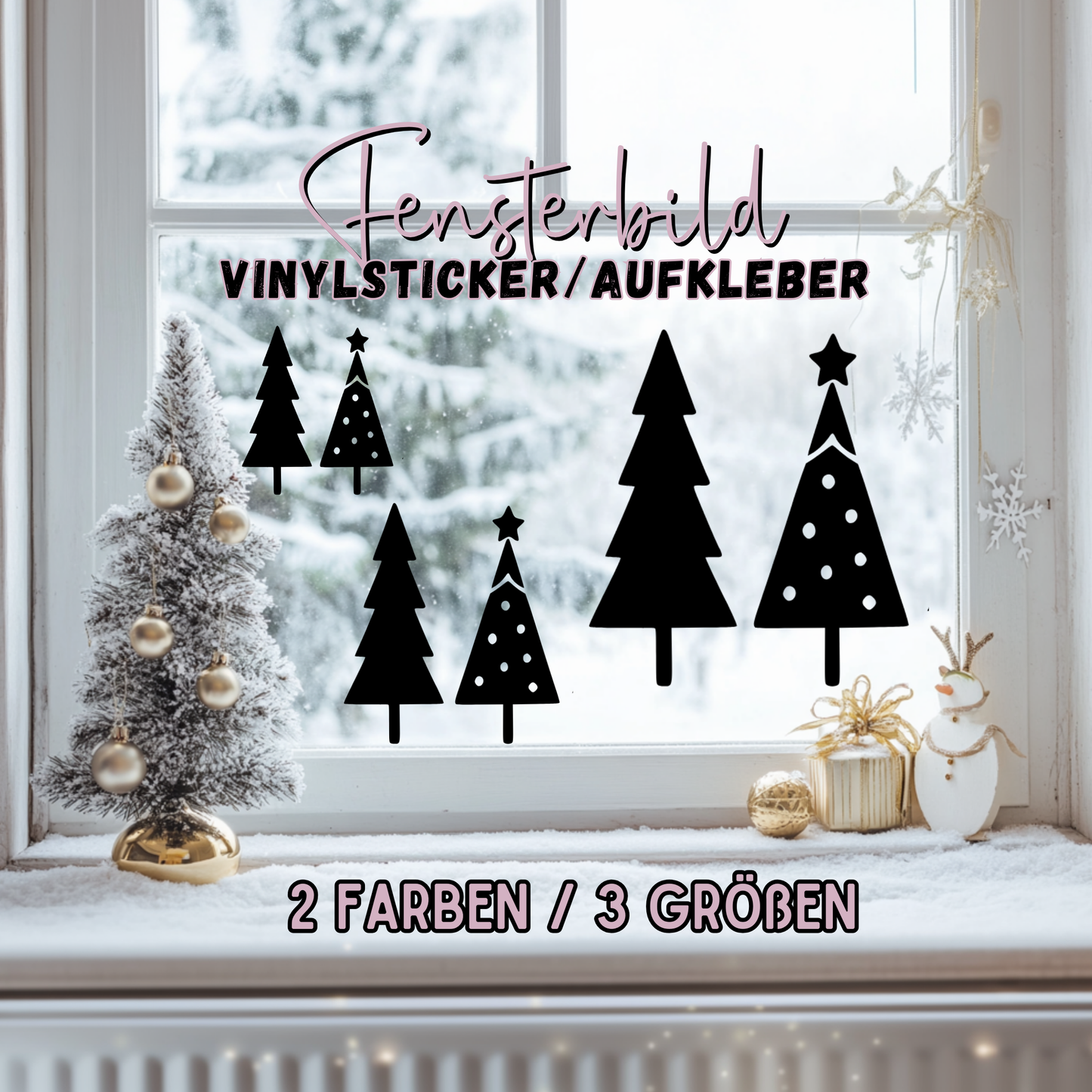 Sticker Tannen Weihnachtsbäume 3 Größen 2 Farben 10er Set