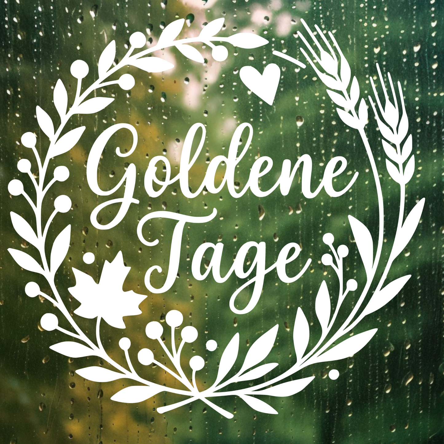 Fensterbild Herbstkranz herbstlicher Aufkleber goldene Tage