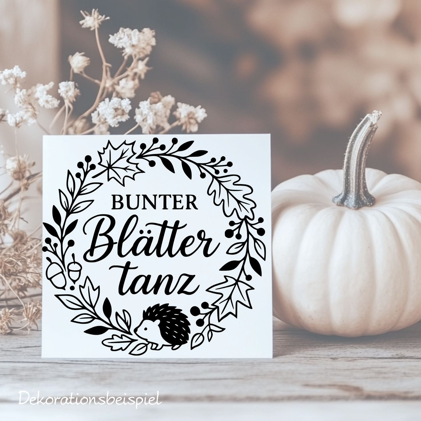 Fensterbild Bunter Blättertanz im Herbst , Herbstlicher Aufkleber