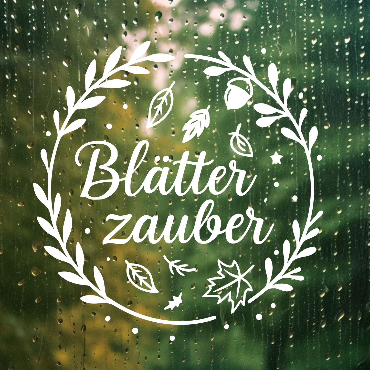 Fensterbild Herbstkranz herbstlicher Aufkleber Blätterzauber