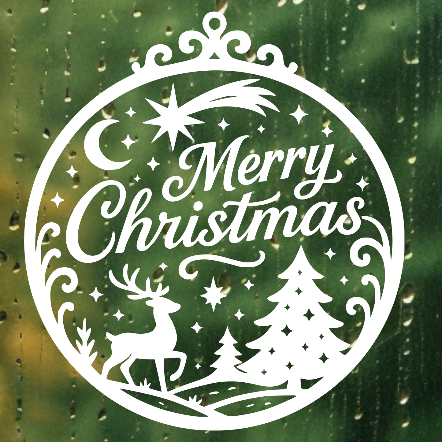 Fensterbild merry christmas| Deko für Weihnachten und Advent Aufkleber| Exklusiv Design