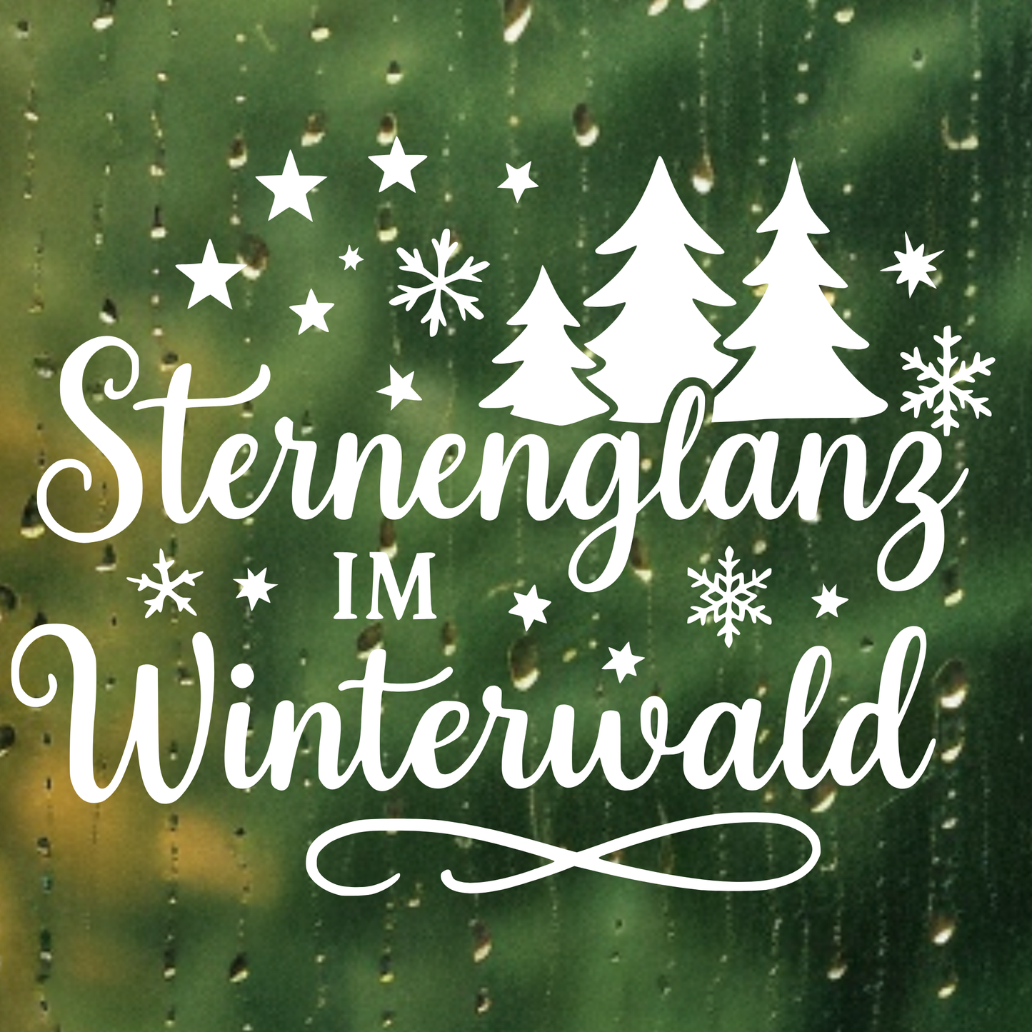 Fensterbild Sternenglanz im Winterwald | Deko für Weihnachten und Advent Aufkleber| Exklusiv Design