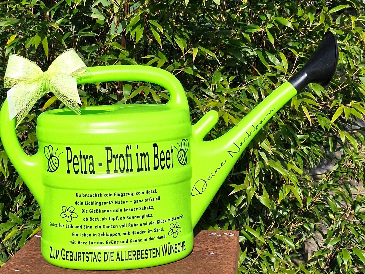 Profi im Beet Garten Geschenk, personalisiertes Geschenk zum Geburtstag, Weihnachten, Ostern, Gießkanne mit Namen für Camper , Natur - und Gartenliebhaber