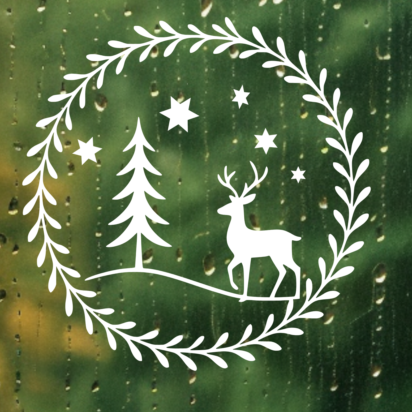 Fensterbild Hirsch minimalistisch | Skandi Deko für Weihnachten und Advent Aufkleber| Exklusiv Design