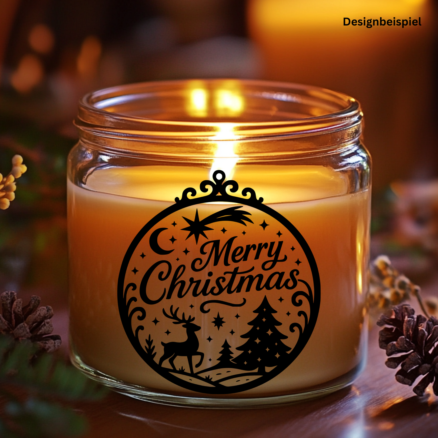 Fensterbild merry christmas| Deko für Weihnachten und Advent Aufkleber| Exklusiv Design