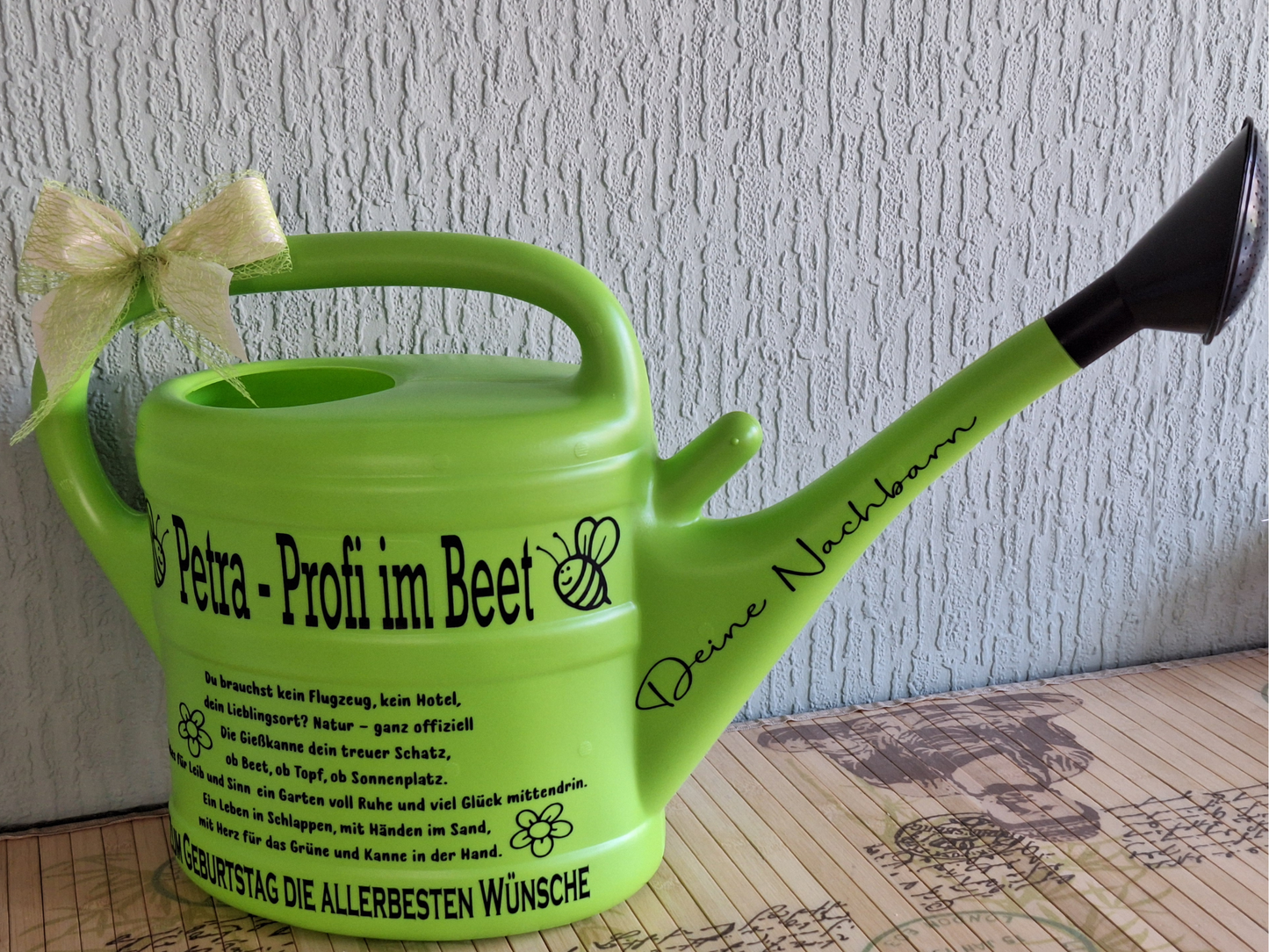 Profi im Beet Garten Geschenk, personalisiertes Geschenk zum Geburtstag, Weihnachten, Ostern, Gießkanne mit Namen für Camper , Natur - und Gartenliebhaber