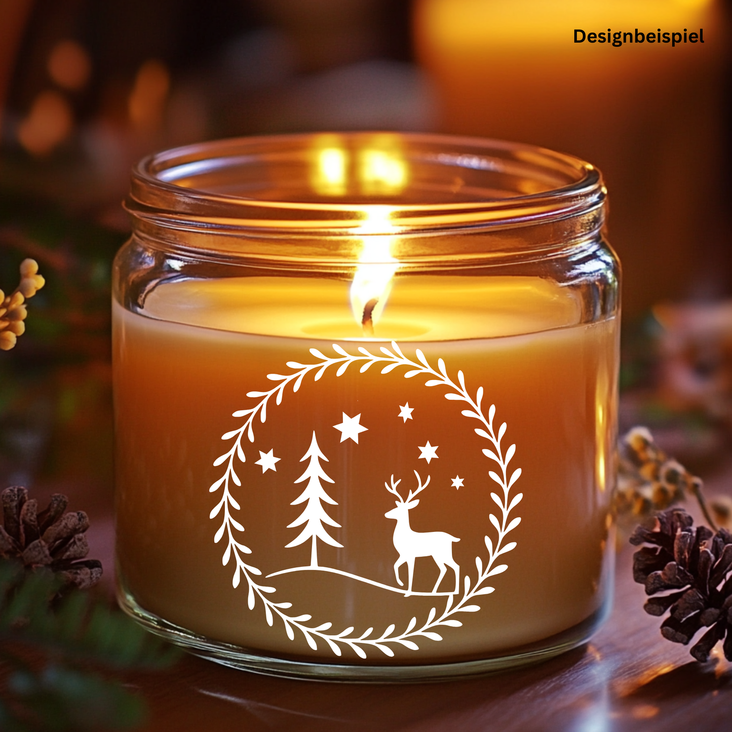 Fensterbild Hirsch minimalistisch | Skandi Deko für Weihnachten und Advent Aufkleber| Exklusiv Design
