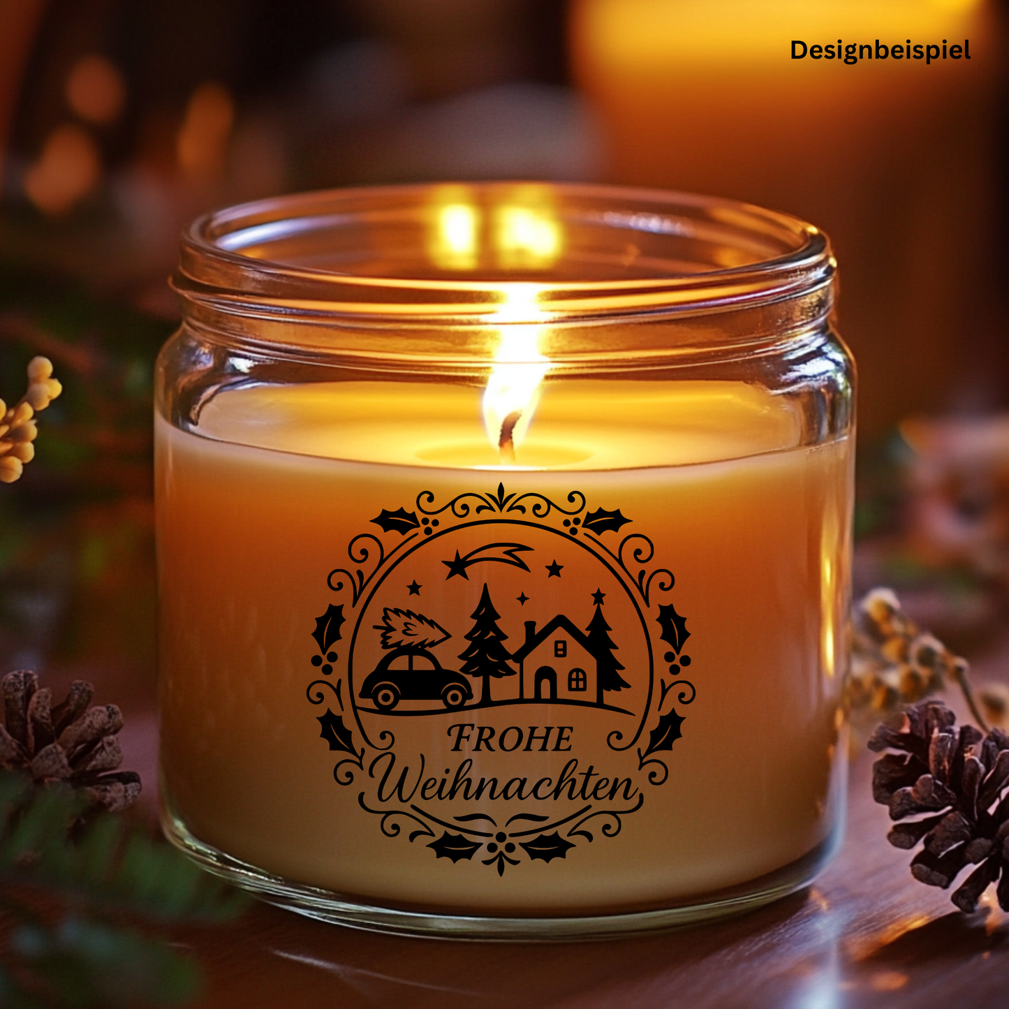 Fensterbild Frohe Weihnachten Kranz| Aufkleber| Weihnachtsbäckerei Exklusiv Design