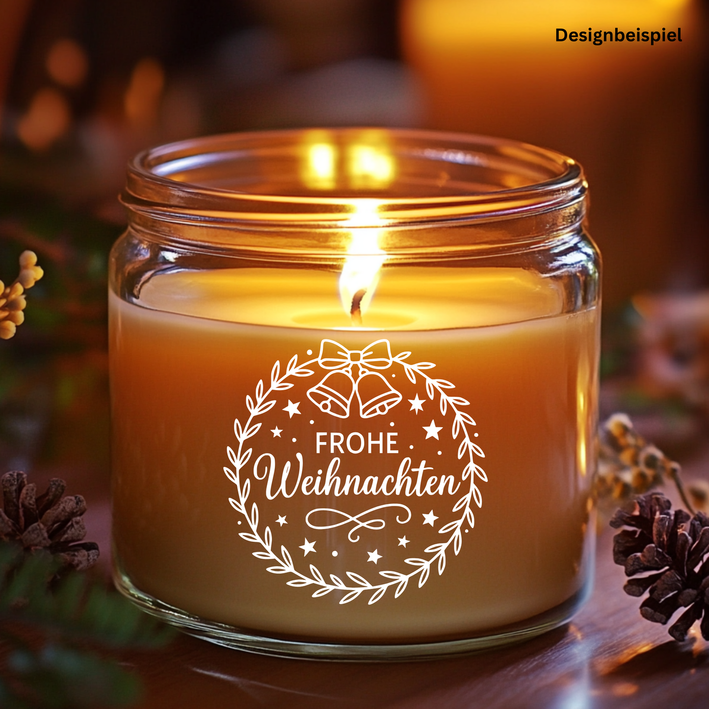 Fensterbild Weihnachtsaufkleber Frohe Weihnachten Kranz Glocken