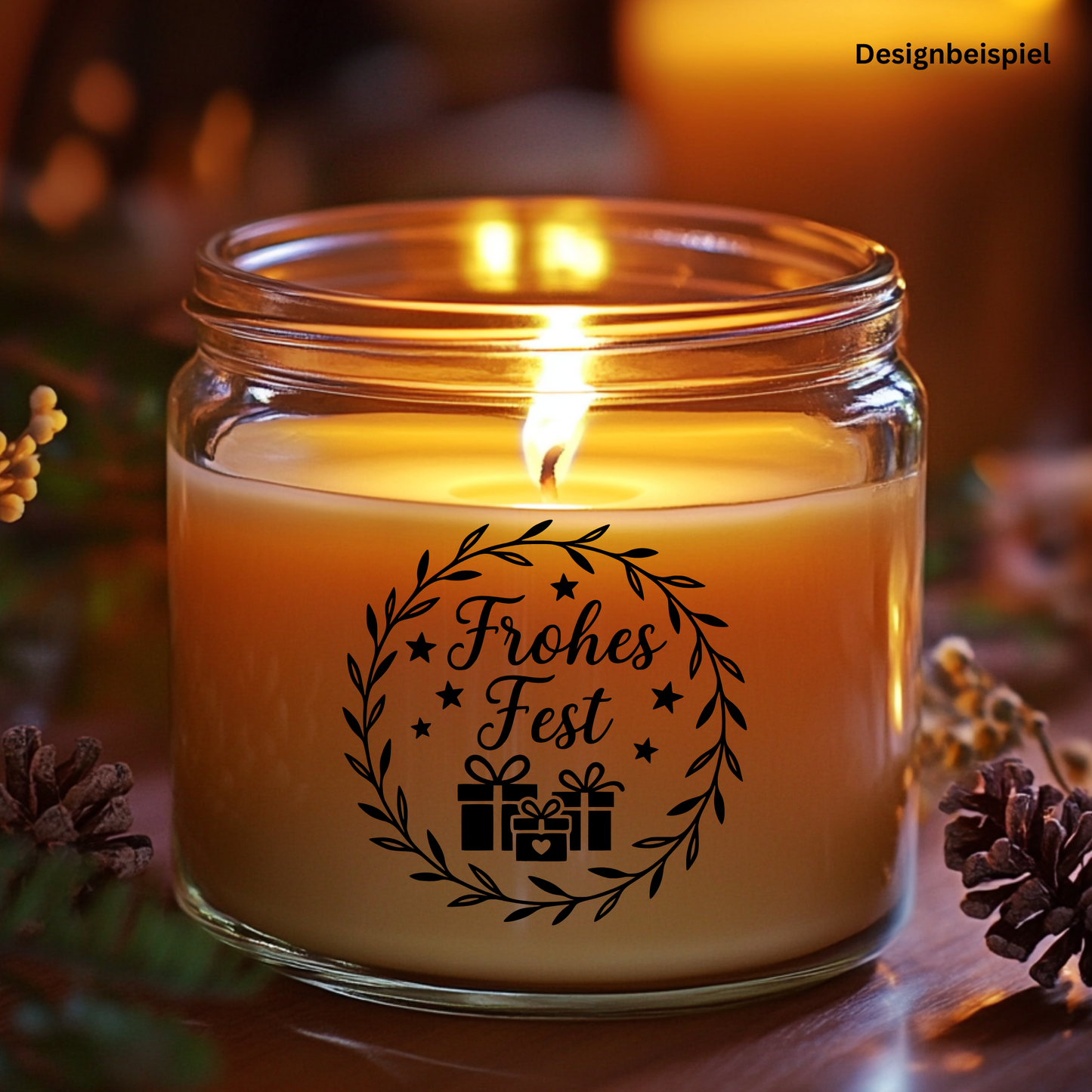 Fensterbild Weihnachtsaufkleber Frohes Fest Kranz