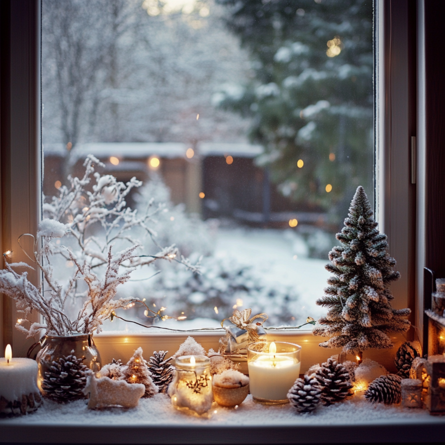 Fensterbild Sticker Weihnachten Backstube mit Lebkuchen | Aufkleber| Weihnachtsbäckerei Exklusiv Design