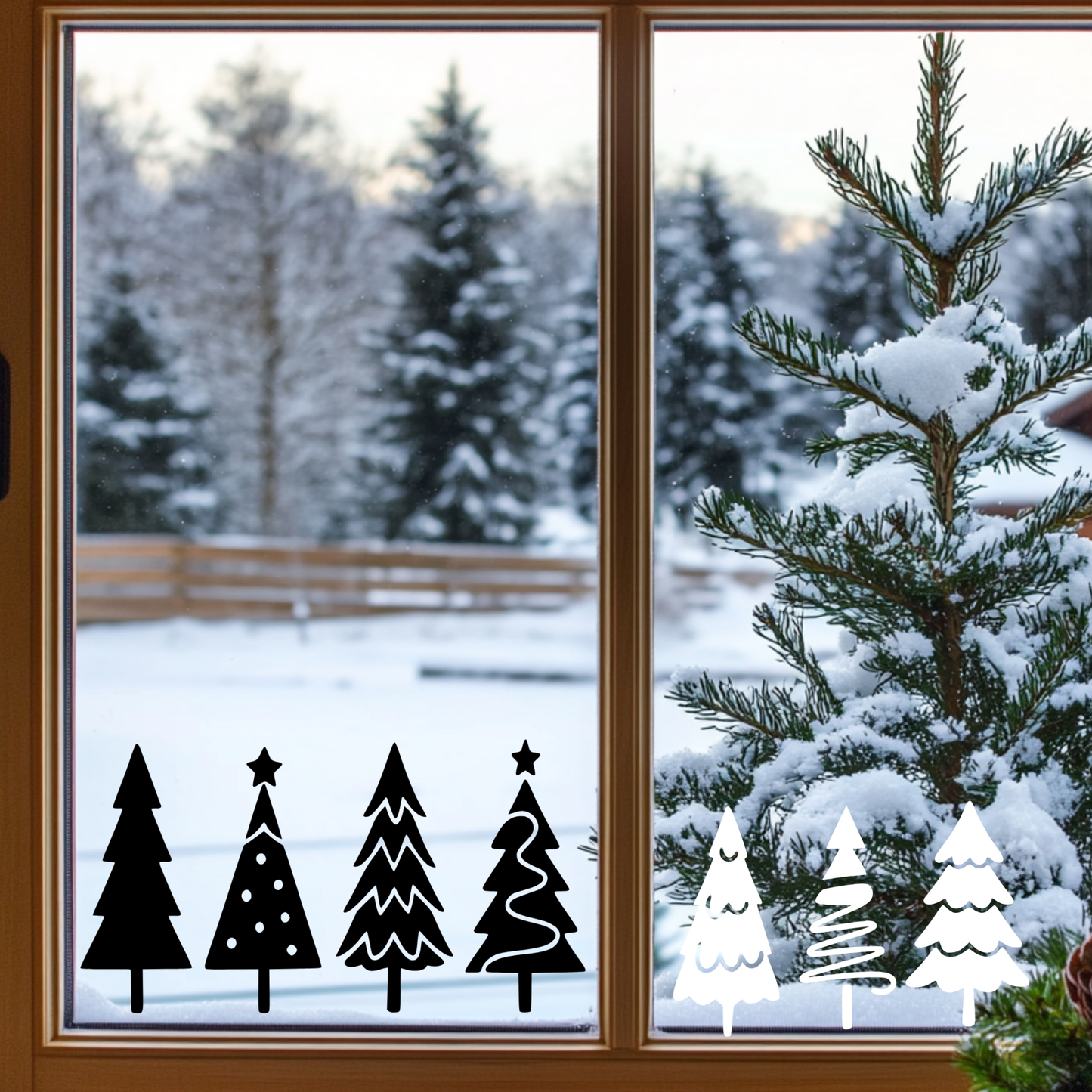 Sticker Tannen Weihnachtsbäume 3 Größen 2 Farben 10er Set