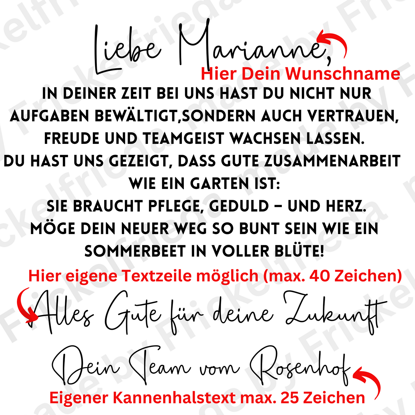 Personalisierte Gießkanne als Abschiedsgeschenk – Ruhestand, Jobwechsel, Rente