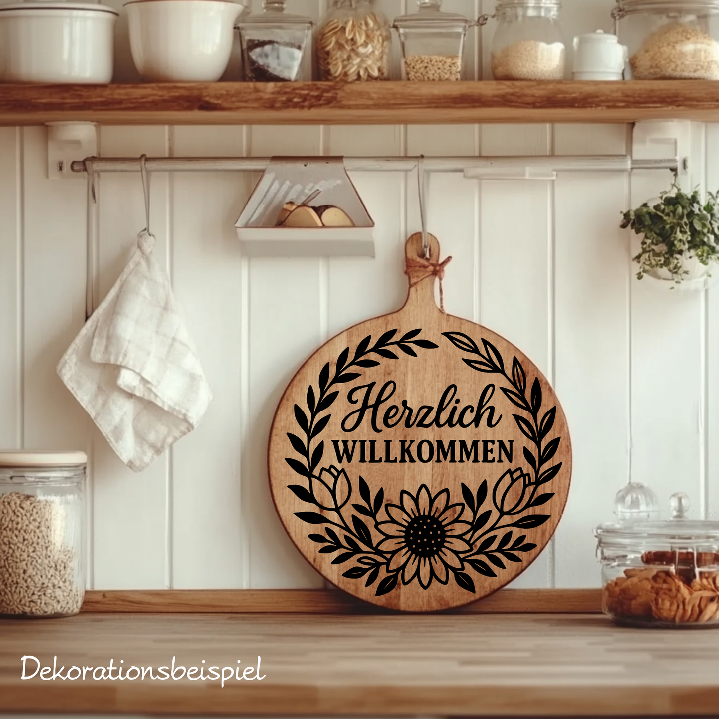 Fensterbild Herzlich Willkommen Sonnenblumen Begrüßung Aufkleber