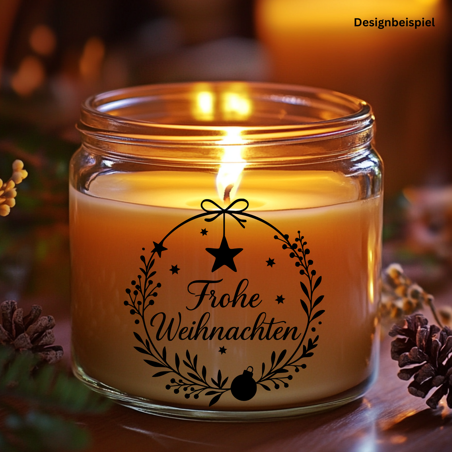 Fensterbild Frohe Weihnachten Kranz mit Kugel | Aufkleber| Exklusiv Design