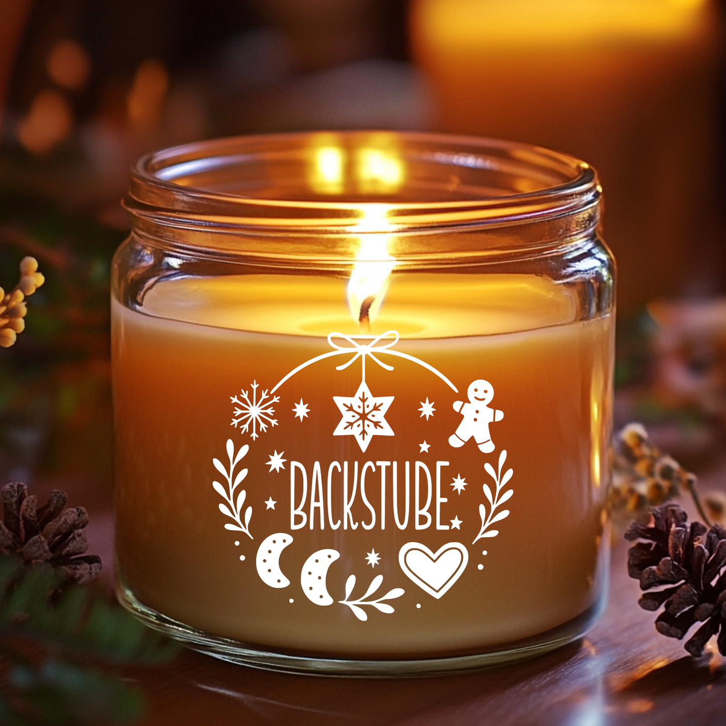 Fensterbild Sticker Weihnachten Backstube mit Lebkuchen | Aufkleber| Weihnachtsbäckerei Exklusiv Design