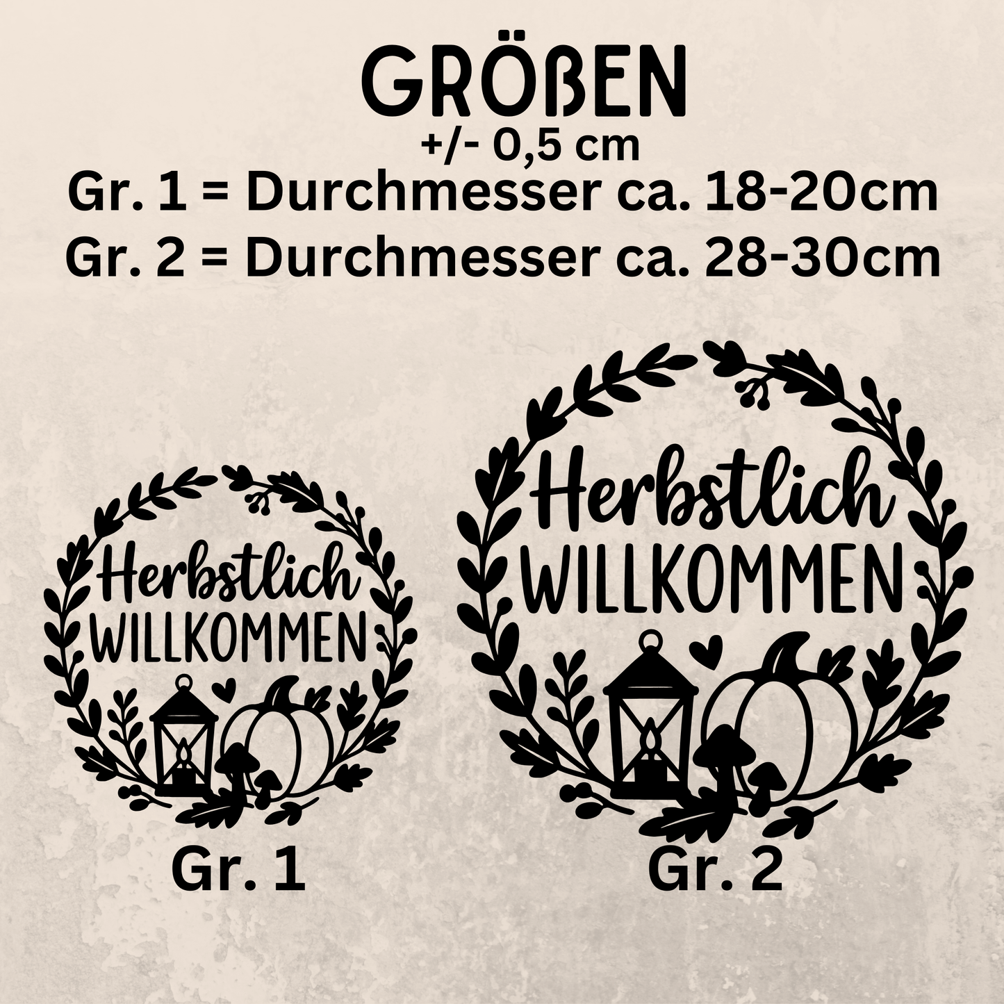 Fensterbild Kranz herbstlich Willkommen Laterne , Herbstlicher Aufkleber
