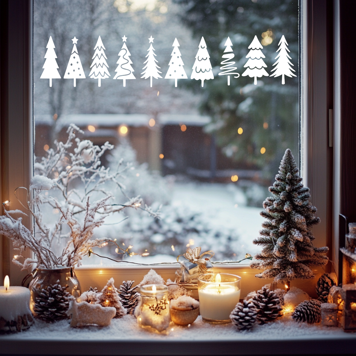 Sticker Tannen Weihnachtsbäume 3 Größen 2 Farben 10er Set